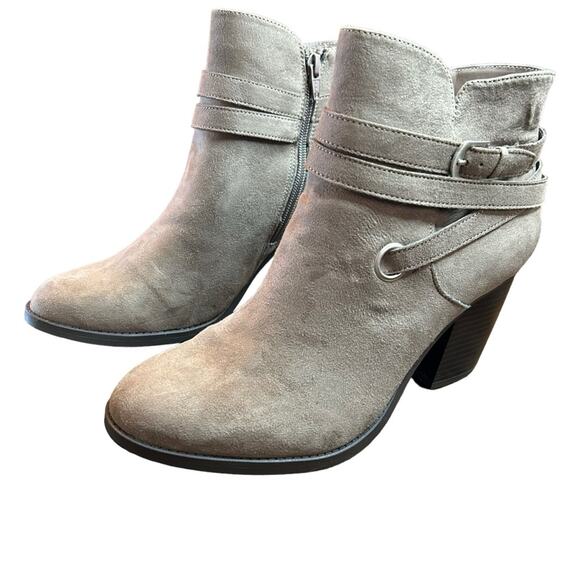 Style & Co Zolaa Block-Heel Booties Taupe Wrap Straps Boho Western NEW Size 10 - Picture 6 of 11